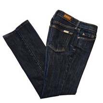 David Khan Jeans Womens 2 Petite 28x29 USA Made Straight Leg Dark Blue Wash - $17.62
