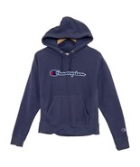 Champion Reverse Weave Hoodie Womens Small Navy Blue Pullover Embroidere... - $44.44 CAD