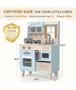 Play Kitchen with Realistic Lights &amp; Sounds, Wooden Kitchen Playset Chef... - $140.00