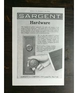 Vintage 1912 Sargent &amp; Company Hardware Full Page Original Ad - £5.24 GBP