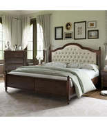 Solid Wood Bed Frame Queen Size,52.5&quot; Upholstered Tufted Headboard, Rubb... - $913.08