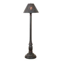 Irvins Country Tinware Brinton Floor Lamp in Black with Smokey Black Metal Shade - £582.86 GBP