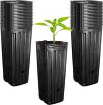 Runnico 50Pcs Plastic Deep Plant Nursery Pots,12.2”Tall Tree Pots,Black Deep See - £23.62 GBP
