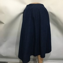 Uniqlo M Blue Jean Denim Flare Swing Skirt Below Knee Side Pockets - $27.93