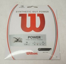 NEW Wilson Synthetic Gut Power 16 1.30mm 40ft/12.2m Tennis Racquet String Black - £7.73 GBP