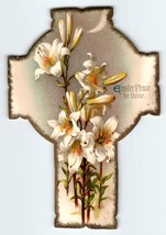 Easter Postcard Peace be Thine Die-Cut Lilies Flowers Ernest Nister Unposted - £12.33 GBP
