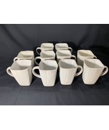 10 Earthenware Pottery Soft White Ivory Square Mugs -  Modern Simplistic... - €17,32 EUR