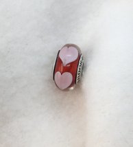 Great for Gift Pandora RED LOVE HEARTS Murano Glass Bead - £15.92 GBP