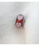 Great for Gift Pandora RED LOVE HEARTS Murano Glass Bead - £12.58 GBP