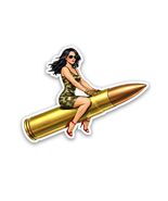 Bullet Riding Girl Sticker Vinyl Decal Waterproof HK Gun Rifle Pistol Ammo - $4.50+