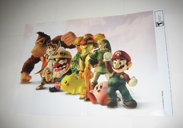 Super Smash Bros. Brawl Poster # 2 Nintendo Wii Link Mario Pikachu Wario Metroid - £39.95 GBP