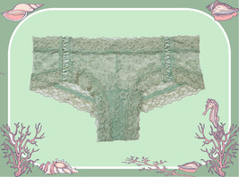 Xs S M L Xl Xxl Sea Green Floral Laceup The Lacie Victorias Secret Cheeky Panty - £8.47 GBP