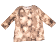 CY Women&#39;s Top 3/4 Sleeve Tie Dye Brown Camo Size Medium - £10.10 GBP