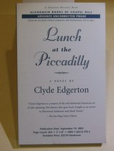 Lunch At The Piccadilly Clyde Edgerton 1ST Ed Signed Proof Advance Readers Copy - £17.48 GBP