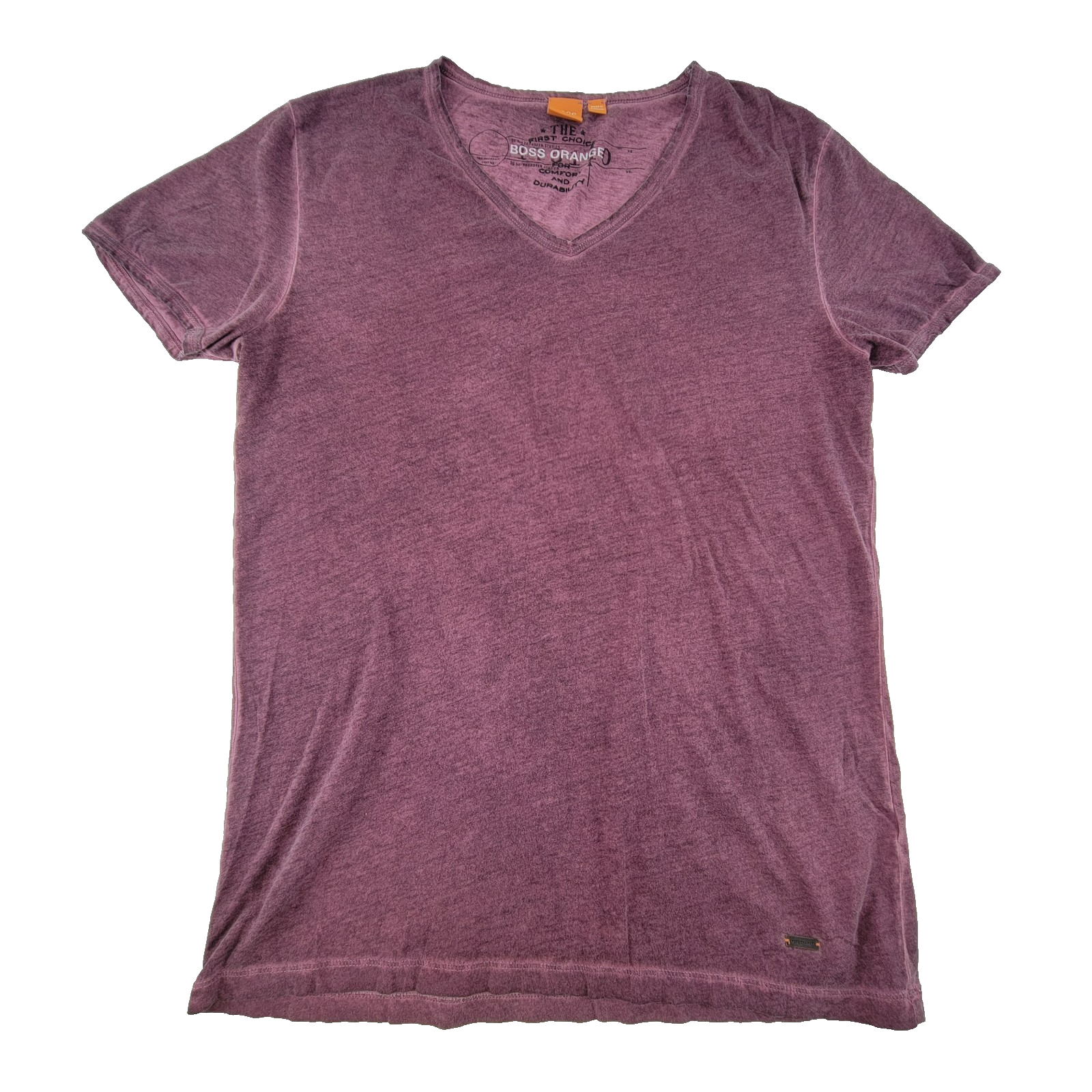 Hugo Boss Orange Shirt Men Large Red V Neck Portugal Casual Comfort Ever... - $17.81