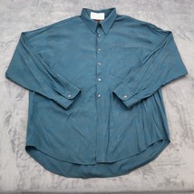 COSI Shirt Mens XL Teal Damask Long Sleeve Button Up Collared Casual Top - £14.78 GBP