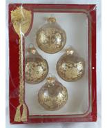 Classic German Style Mercury Glass Christmas Ornaments Set of 4 Clear wi... - £14.87 GBP