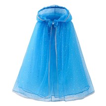 Girls Hooded Tulle Cloak Kids Dress Accessories Magic Hair Sleeping Beauty  Mant - £58.23 GBP