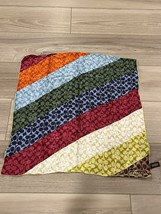 COACH Square Scarf Monogram Signature 100% Silk Striped Colorful - $79.19
