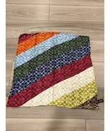 COACH Square Scarf Monogram Signature 100% Silk Striped Colorful - $79.19