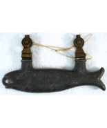 Antique Lead & Brass Trolley Weight Fishing Pulley Rig Fish Shape 13.5 oz. - $55.50