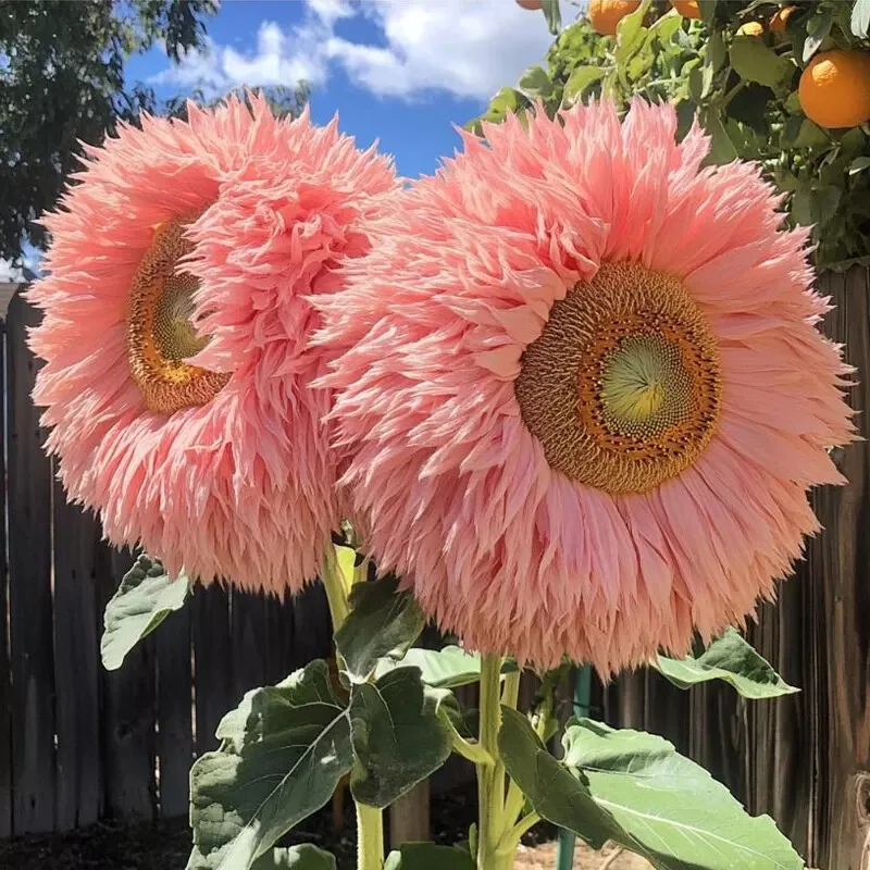 AW 50 Seeds Pink Giant Teddy Bear Sunflower Organic Herb Easy To Grow - £8.12 GBP