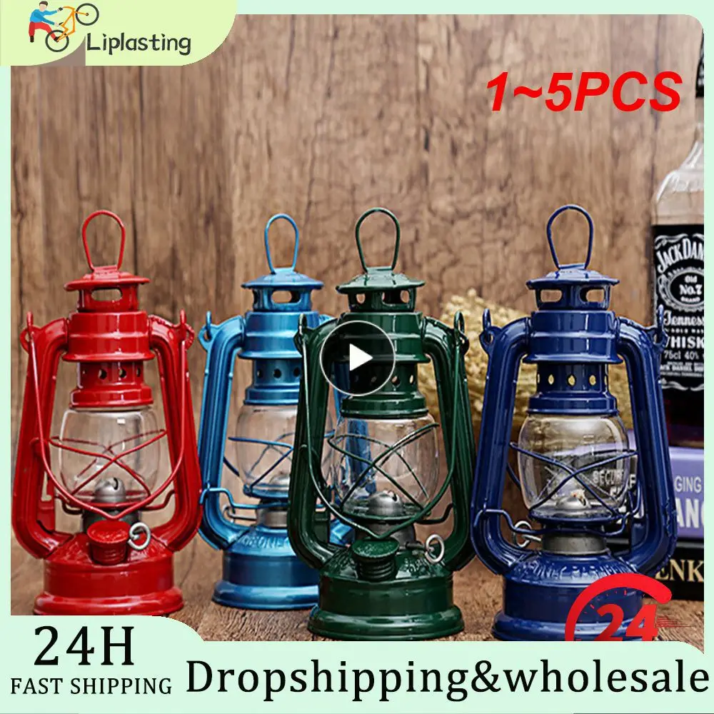 1~5PCS 19cm Retro Outdoor Camping Kerosene Lamp Oil Light Lantern Style Decor - £13.47 GBP+