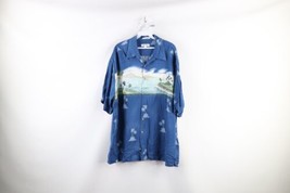 Vintage 90s Streetwear Mens XL Faded Golf All Over Print Hawaiian Button Shirt - £31.02 GBP