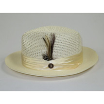 Men's Summer Spring Braid Straw style Hat by BRUNO CAPELO JULIAN JU923 Ivory image 2