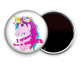 I WANT TO BE A UNICORN COLOR HAIR FRIDGE REFRIGERATOR MAGNET GIRL LOVE G... - £11.00 GBP+
