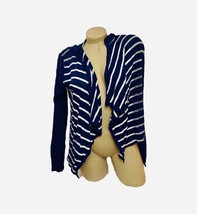 Chaser Navy Stripe Hooded Open Sweater Small NWT New Revolve - $24.74