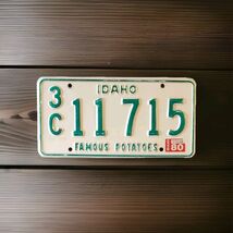 Idaho License Plate 1980 Greenie Famous Potatoes 3C11715 Caribou County ... - $19.91