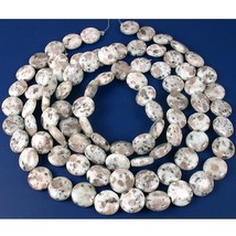 Snowflake Jasper Coin Beads Loose 14mm 3 Strands - £8.89 GBP