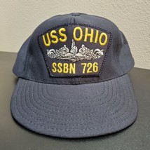 V Intage New Us Navy Snapback Blue Hat Uss Ohio Ssbn 726 Naval Submarine Usa - £27.48 GBP