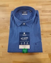 Men&#39;s Izod Soft Washed Stretch Untucked Dress Shirt Blue Large - £19.70 GBP