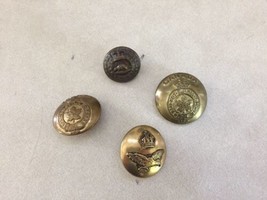 Mixed Lot 4 Vintage Canadian Military Round Brass Metal Shank Buttons 2-... - $18.99