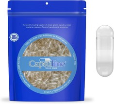 Capsuline Size 00 - Clear Empty Gelatin Capsules - 100 Count - Empty Gel Pill Ca - £25.57 GBP