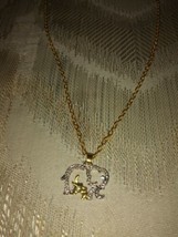 Mama &amp; Baby Elephant Necklace Costume Gold Silver Tone Rhinestones Mothe... - £7.00 GBP