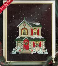 Christmas Traditions Glow in the Dark Holiday House Cross Stitch Kit 11&quot;... - £17.20 GBP