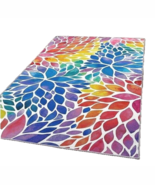 Boho Abstract Dahlia Rainbow Colorful Floral Area Rug Machine Washable 8... - $165.43 CAD
