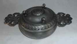 Antique German Pewter Two-Handled Lidded Porringer with Two-Eared Tabs Ca 1750s - £75.87 GBP