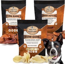 Cow Ears (30-Count) + Whole Pig Ears (12-Count) + Sweet Potato Slices (14Oz) - $85.99