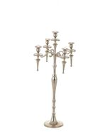 2 Piece of Deco 79 Silver Aluminum 5-Light Candelabras, 16&quot;x16&quot;x33” (NO ... - $98.93