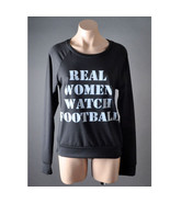 Black Womens FOOTBALL Casual Long Sleeve Sweashirt Round Neck Graphic To... - $27.41 CAD