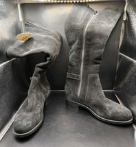 New Size 6 La Canadienne Black Suede Knee High Boots With Buckle Detail ... - $116.88