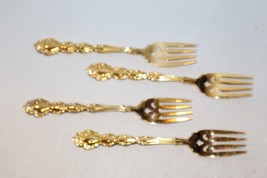 Vintage Oneida Community Beethoven Gold Electroplated Flatware-4 Salad Forks (B) - £18.23 GBP