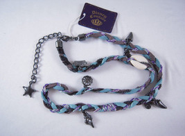 Disney Couture Blue Braided Leather Wrap w/Charms - £66.57 GBP