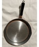 Revere Solid Copper Rome NY 9” Skillet Frying Pan Black Wood Handle - £30.36 GBP