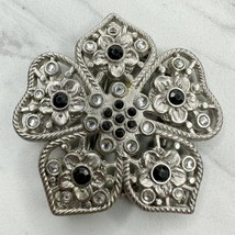 Rhinestone Studded Flower Belt Buckle - £9.74 GBP