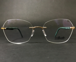 Silhouette Eyeglasses Frames 5535 KQ 3520 Green Gold Identity Titan 56-1... - $234.38